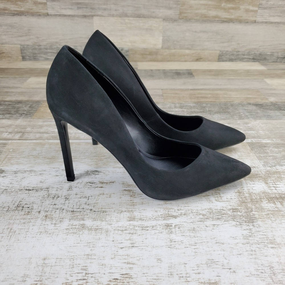 ALDO Lala Womens Pump Sz 9 Black Suede Pointed-Toe Stiletto Heel Slip On Comfort